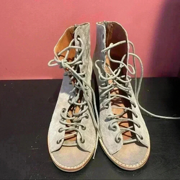Jeffery Campbell Open Toe Ghillie Lace Up Booties - Picture 2 of 10